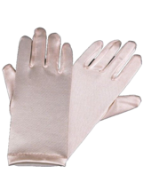 Bridal Prom Costume Adult Satin Gloves Lt Pink Solid Wrist Length Party New - $10.69