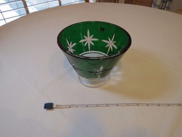 Waterford bowl green Marquis footed compote cut star comport candy serving RARE - £27.92 GBP