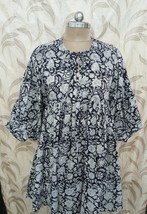 Pure Cotton Long Dress Indian Block Print Colourful Summer Earthy Elegan... - $54.99