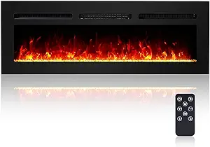 Electric Fireplace,50 Inch , Remote Control With Timer,Touch Screen,Adju... - £274.14 GBP