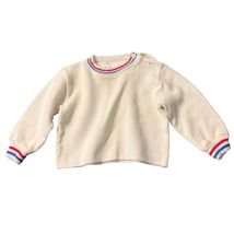 Vintage McKids Baby Sweater Size L 24 Months Acrylic Red &amp; Blue Striped ... - $24.12 CAD