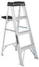 Lightweight 4 Ft Aluminum Step Ladder 250 Lb Capacity Slip Resistant Folding New - £47.76 GBP