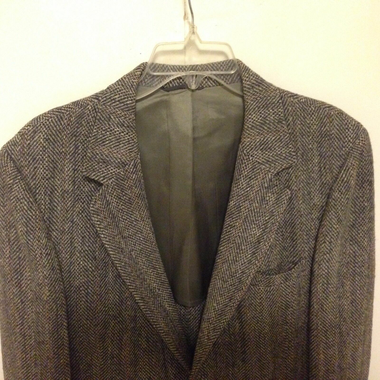 Harris Tweed Blazer Manteau Sport Taille 44L Anthony Allan à Chevrons USA Item image 2