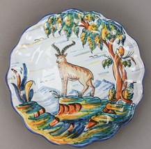 Talavera Spain Vintage Signed No. 25 Hand Painted Ibex Majolica 9&quot; Wall ... - £108.78 GBP
