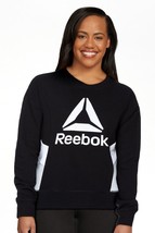 Reebok Womens Journey French Terry Cropped Crew Sweatshirt, Black Size XXLarge - £21.01 GBP