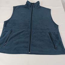 Columbia SM1480 Men's Blue Full Zip Pockets Fleece Vest Size 2XL image 10