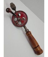 Antique Einar B Hanson Hand Held Crank Drill Tool USA Vtg Wood Handle Pr... - $24.18