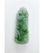 Natural Untreated Burmese Type A Jade Craving Pendant &amp; Authentication R... - $6,623.00