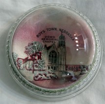 Antique Boys Town Nebraska Glass Souvenir Advertising Paperweight Dowd Memorial - £18.70 GBP