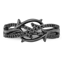 Enchanted Disney Villains Maleficent Ring, 0.26 Ct Black Simulated Diamond Ring - £104.40 GBP