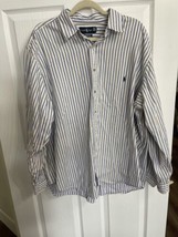 Ralph Lauren Shirt Mens 2XB Classic Fit Button Down Blue Yellow Blue Stripe - £16.54 GBP