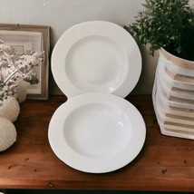 Mikasa Sea Quest Bowl Soup Set Lot x 2 Embossed All White Beach House Po... - £30.06 GBP