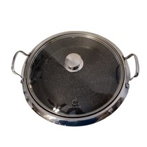 Curtis Stone 14&quot; Non-stick Everyday Dura-Pan Skillet w  Stainless Glass Lid READ - £48.03 GBP