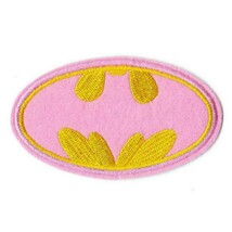 BATGIRL IRON ON PATCH 3.75&quot; Pink Yellow Batman Superhero Embroidered App... - $2.95