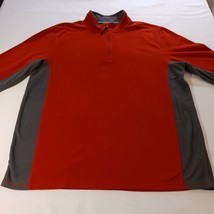 Nordictrack Mens Orange & Gray 1/4 Zip Long Sleeve Pullover Sweatshirt Chest 52" image 10