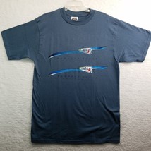 Newport Beach Shirt Large Blue Gray Longboards Short Sleeve Retro Graphi... - £17.33 GBP