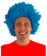 Thing 1 Thing 2 Blue Fuzzy USA Team Spirit 80s Punk Wig Cat Hat Dr. Seuss - £11.02 GBP