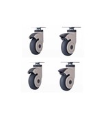 4 Pack 4&quot; inch Caster Wheels Swivel Plate Polyurethane Wheels Heavy Duty... - $67.33