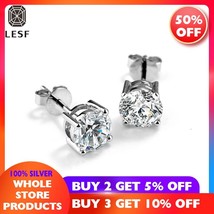 Moissanite Diamond Earrings 925 Sterling Silver Round 0.5 Ct Women Classic Anniv - £73.84 GBP