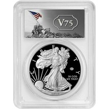2020-W Proof $1 American Silver Eagle Wwii 75th V75 Pcgs PR69DCAM Fs V75 Label D - £315.97 GBP