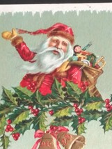 Santa w/ Toys Christmas Gold Embossed Samson Brothers Antique Postcard c1910s - £10.21 GBP