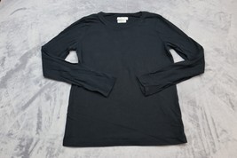 Madewell Shirt Women Small Black Casual Long Sleeve Crewneck 100% Cotton - $18.69