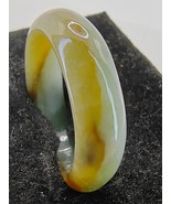 Icy Bluish Yellow 100% Natural Jadeite Jade Band Ring # US SIZE 12.25 # ... - $580.00