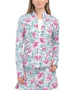 NWT TOMMY BAHAMA MAUVE &amp; BLUE FLORAL Long Sleeve Full Zip Golf Jacket - M - $1,046.98 MXN