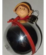 Hallmark Keepsake Christmas Ornament Peeking Elf 1981 Vintage Silver Ball - $220.48 MXN