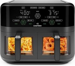 CHEFMAN RJ38-SQPF-3TDB-2W 6 Quart Dual Basket Air Fryer Oven (Open Box) - $76.49