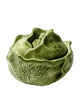 VTG Holland Mold Ceramic Cabbage Lettuce Bowl w/ Lid Serving Dish Container - $312.64 MXN