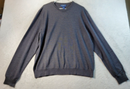 Joseph &amp; Lyman Sweater Mens Size XL Gray 100% Wool Long Raglan Sleeve Ro... - £14.85 GBP