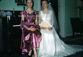 1952 Bride Maid of Honor Living Room Midlothian IL Red-Border Kodachrome Slide - £2.71 GBP