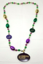 Necklace Lumiere Place Casino Mardi Gras with Dice Eggs Purple Green Gold 22&quot; - £9.83 GBP