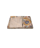 50&quot; X 70&quot; Beige Pink Orange and Green Cotton Kantha Floral Throw Throw B... - $2,674.68 MXN