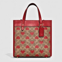  Coach Field Tote 22 In Signature Canvas With Heart Print Bag - £434.96 GBP