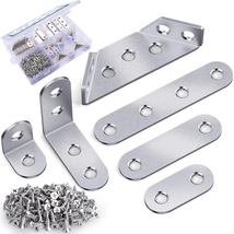 350PCS Stainless Steel L Brackets &amp; Corner Plates w/ Screws for Wood Repair - $596.98 MXN