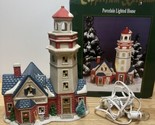 Copperfield Keepsake Porcelain Lighted House RARE Lighthouse &quot;Boats&quot; Boa... - $19.80