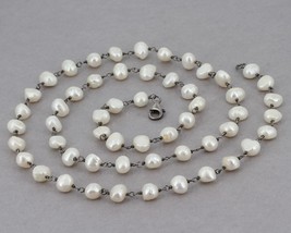 Retired Silpada FRESH CATCH Sterling Silver Freshwater Pearl 32&quot; Necklac... - £36.01 GBP