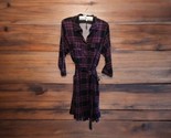 Torrid Plaid Button Front Shirt Dress Size 1-14/16 Long Sleeve Black Pur... - $47.52