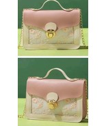 Crossbody Purse ~ 5.1&quot; x 7.3&quot; ~ Floral ~ Embroidered Pattern ~ Pink &amp; Ivory - $483.92 MXN