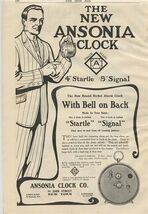 The New Ansonia Clock 1909 Magazine Ad Startle &amp; Signal Models - $17.82