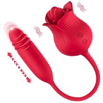Rose Toy Vibrator For Women, Tongue Licking And G Spot Bullet Thrusting Vibrator - £42.21 GBP