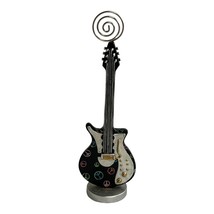 Black and White Fender Guitar Shaped Photo Card Holder Peace Signs 7&quot; Mu... - $15.19