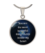 Luxury Circle Pendant Necklace – &quot;You Are the Most Beautiful Thing I Kee... - $1,024.26 MXN+