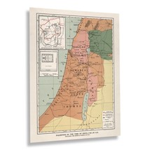 1912 Palestine in the Time of Jesus Christ Map Print Wall Art Poster - £31.84 GBP+