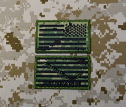NWU Type III Reverse US Flag &amp; USN First Navy Jack Patch Set AOR2 Hook U... - $17.75