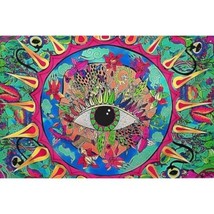Tapestry Wall Hanging One Eyed Sun 5 ft x 4 ft Colorful Whimsy Home Decor - £19.18 GBP