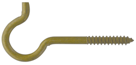 Hardware Essentials 322601 Durasteel Screw Hook, Gold, Flagged, 3/8"x4-7... - $15.99