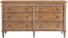 Dresser Camelot Six Graduated Drawers Beachwood Solid Wood Brass Hardware - £2,365.29 GBP